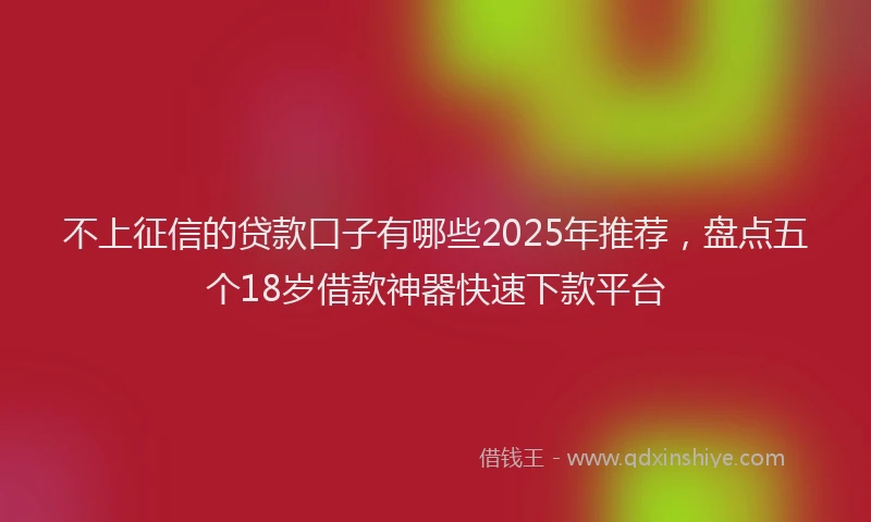 不上征信的贷款口子有哪些2025年推荐，盘点五个18岁借款神器快速下款平台