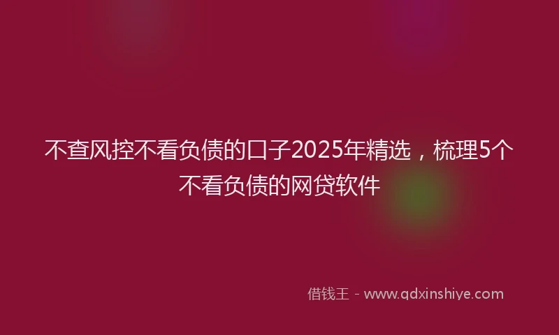 不查风控不看负债的口子2025年精选，梳理5个不看负债的网贷软件