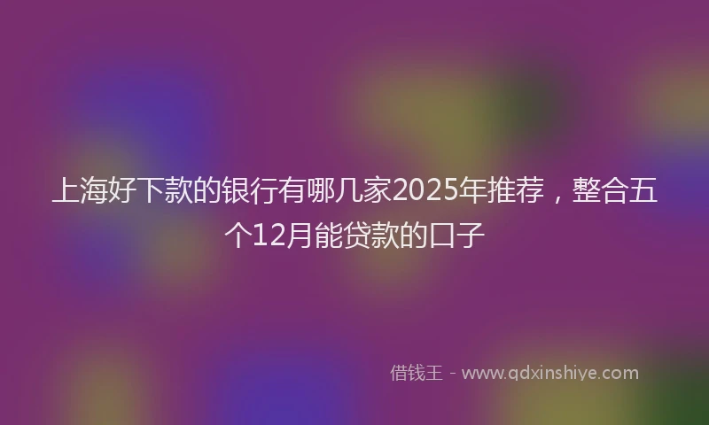 上海好下款的银行有哪几家2025年推荐，整合五个12月能贷款的口子