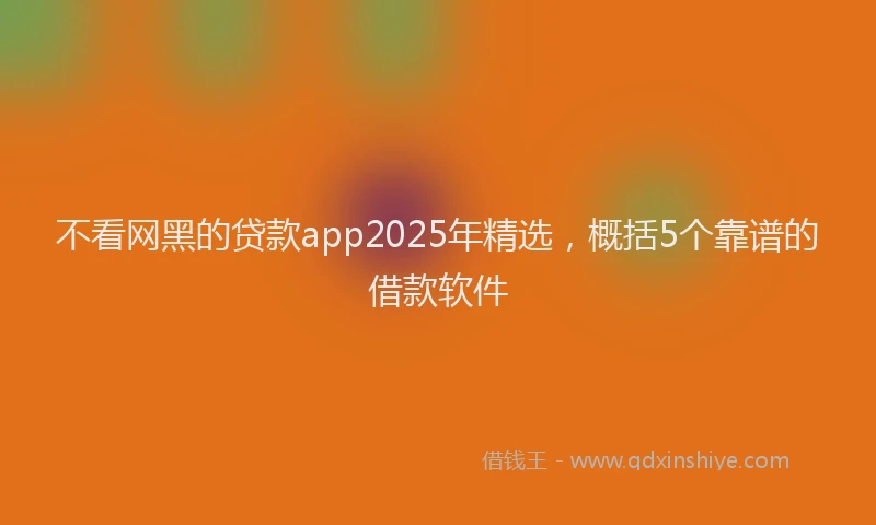不看网黑的贷款app2025年精选,概括5个靠谱的借款软件