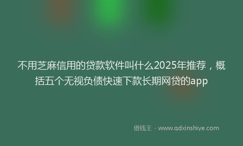 不用芝麻信用的贷款软件叫什么2025年推荐，概括五个无视负债快速下款长期网贷的app