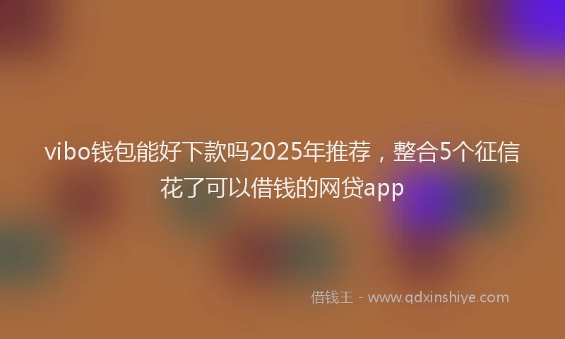 vibo钱包能好下款吗2025年推荐，整合5个征信花了可以借钱的网贷app