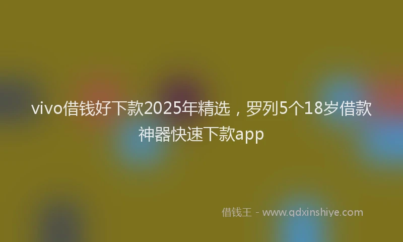 vivo借钱好下款2025年精选，罗列5个18岁借款神器快速下款app