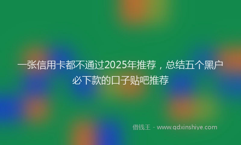 一张信用卡都不通过2025年推荐，总结五个黑户必下款的口子贴吧推荐