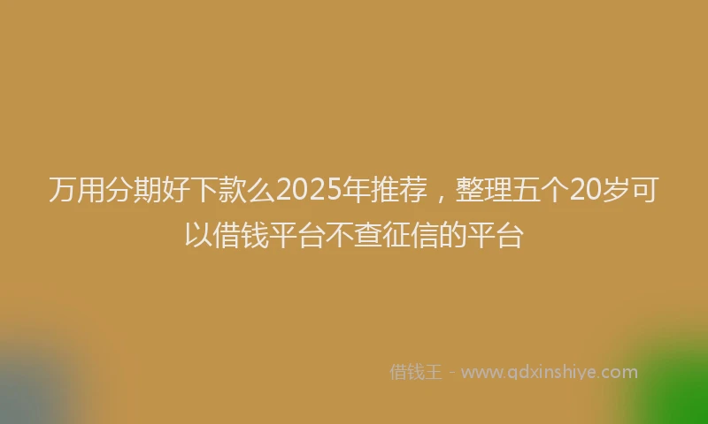 万用分期好下款么2025年推荐，整理五个20岁可以借钱平台不查征信的平台