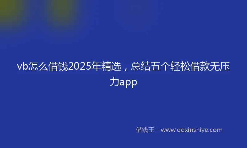 vb怎么借钱2025年精选，总结五个轻松借款无压力app