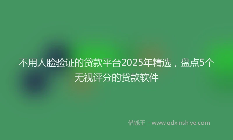不用人脸验证的贷款平台2025年精选，盘点5个无视评分的贷款软件