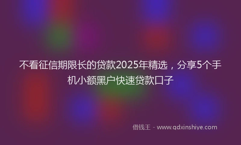 不看征信期限长的贷款2025年精选，分享5个手机小额黑户快速贷款口子