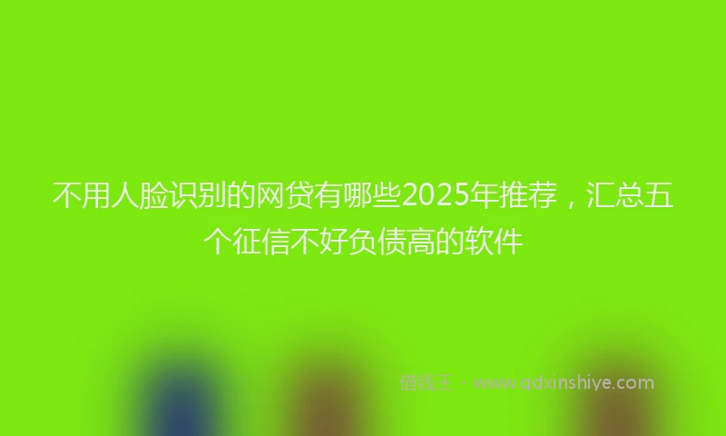 不用人脸识别的网贷有哪些2025年推荐，汇总五个征信不好负债高的软件