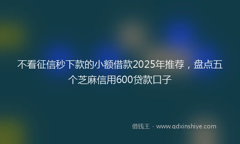 不看征信秒下款的小额借款2025年推荐，盘点五个芝麻信用600贷款口子