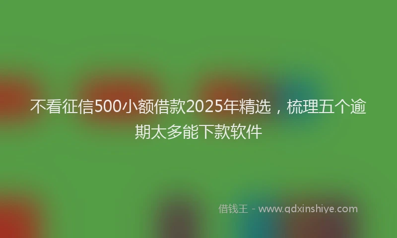不看征信500小额借款2025年精选，梳理五个逾期太多能下款软件