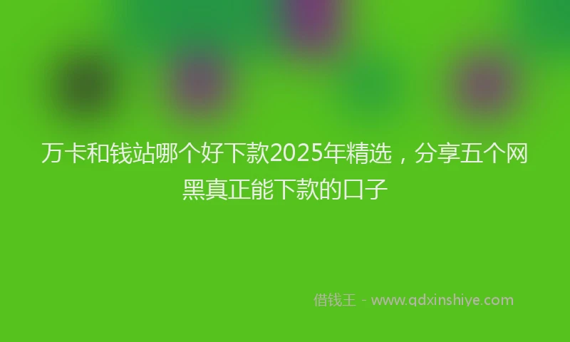 万卡和钱站哪个好下款2025年精选，分享五个网黑真正能下款的口子