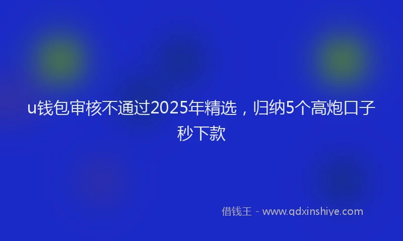 u钱包审核不通过2025年精选，归纳5个高炮口子秒下款