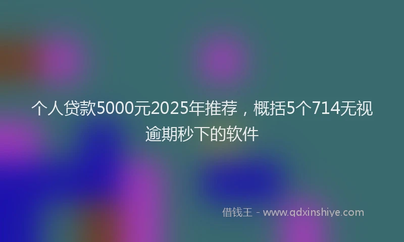 个人贷款5000元2025年推荐，概括5个714无视逾期秒下的软件