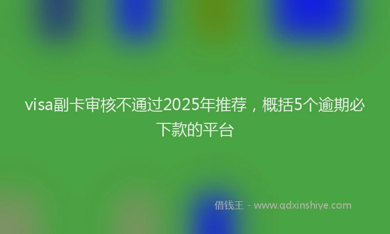 visa副卡审核不通过2025年推荐，概括5个逾期必下款的平台