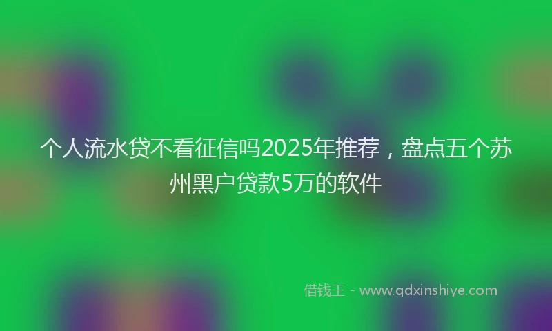 个人流水贷不看征信吗2025年推荐，盘点五个苏州黑户贷款5万的软件