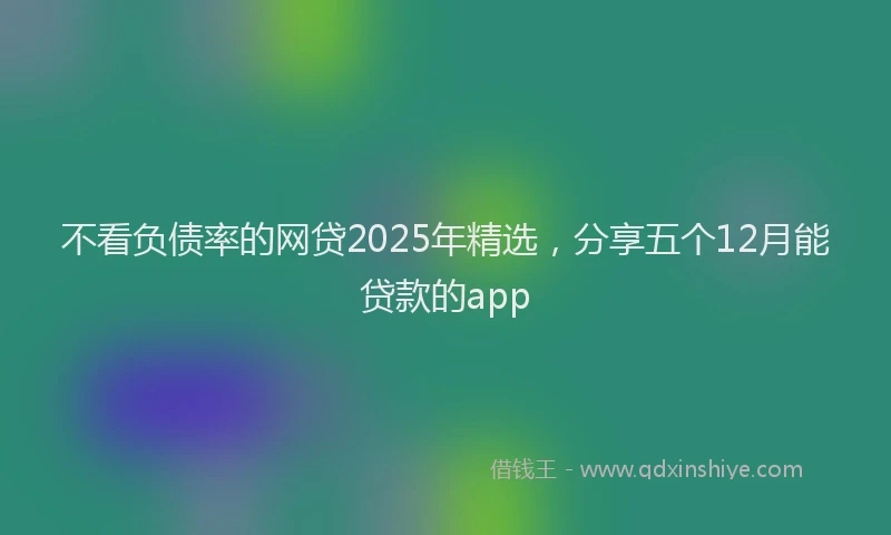 不看负债率的网贷2025年精选,分享五个12月能贷款的app