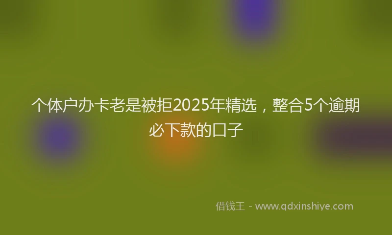 个体户办卡老是被拒2025年精选，整合5个逾期必下款的口子
