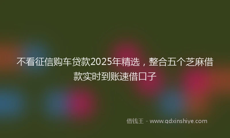 不看征信购车贷款2025年精选，整合五个芝麻借款实时到账速借口子