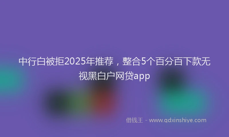 中行白被拒2025年推荐，整合5个百分百下款无视黑白户网贷app