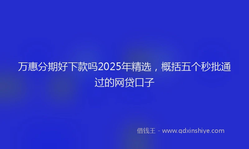 万惠分期好下款吗2025年精选，概括五个秒批通过的网贷口子