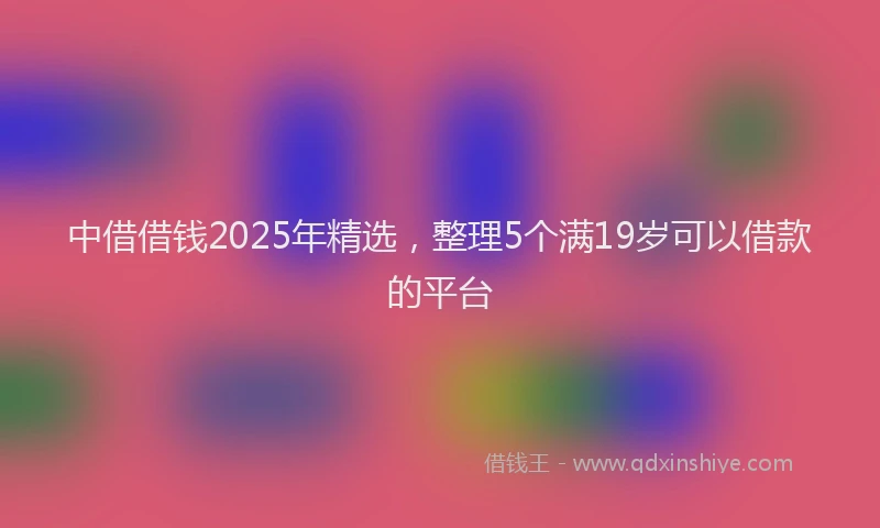 中借借钱2025年精选，整理5个满19岁可以借款的平台