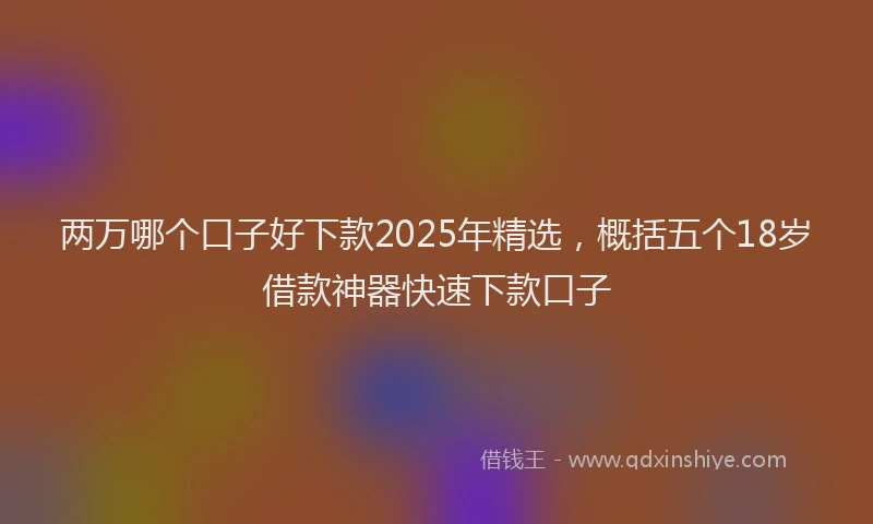 两万哪个口子好下款2025年精选，概括五个18岁借款神器快速下款口子