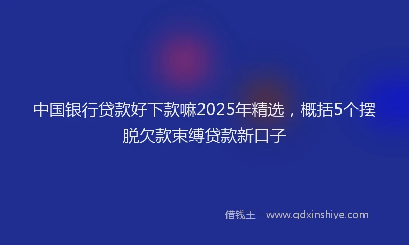 中国银行贷款好下款嘛2025年精选，概括5个摆脱欠款束缚贷款新口子