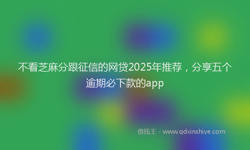 不看芝麻分跟征信的网贷2025年推荐，分享五个逾期必下款的app