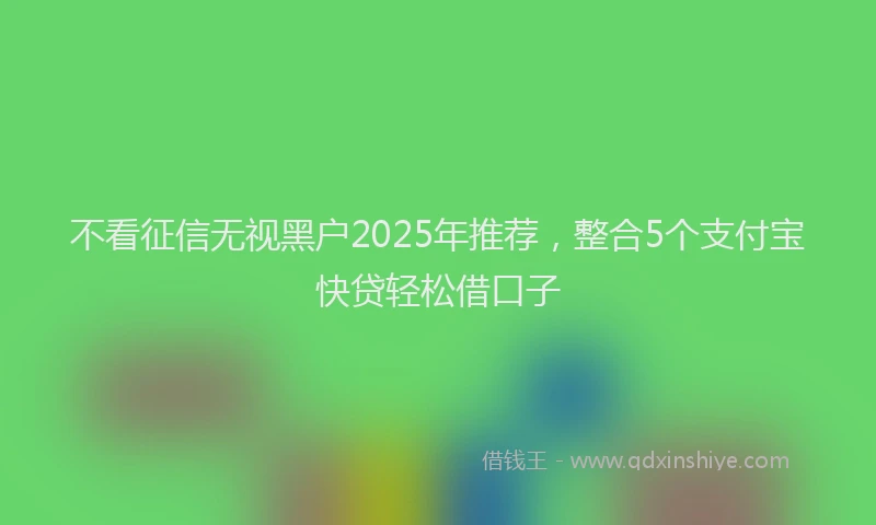 不看征信无视黑户2025年推荐，整合5个支付宝快贷轻松借口子