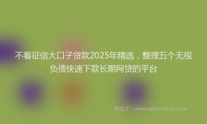 不看征信大口子贷款2025年精选，整理五个无视负债快速下款长期网贷的平台