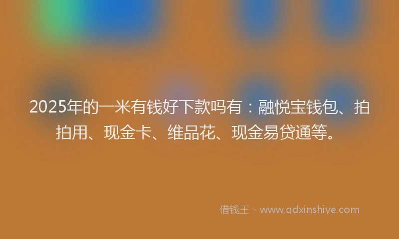 2025年的一米有钱好下款吗有：融悦宝钱包、拍拍用、现金卡、维品花、现金易贷通等。