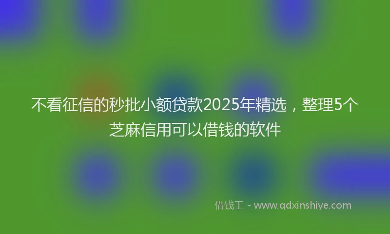 不看征信的秒批小额贷款2025年精选，整理5个芝麻信用可以借钱的软件