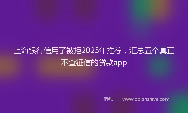 上海银行信用了被拒2025年推荐，汇总五个真正不查征信的贷款app