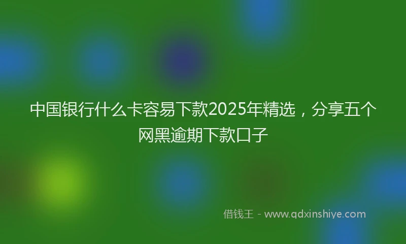 中国银行什么卡容易下款2025年精选，分享五个网黑逾期下款口子