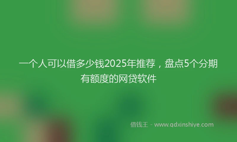 一个人可以借多少钱2025年推荐，盘点5个分期有额度的网贷软件