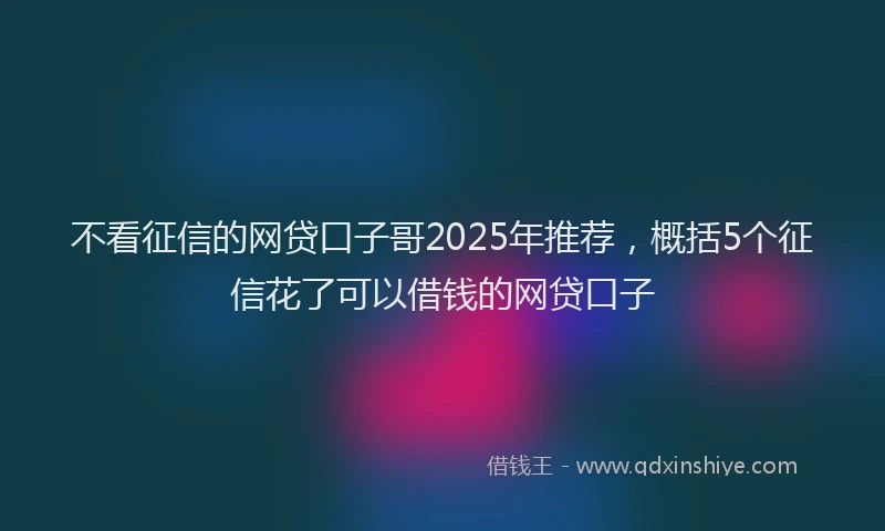 不看征信的网贷口子哥2025年推荐，概括5个征信花了可以借钱的网贷口子