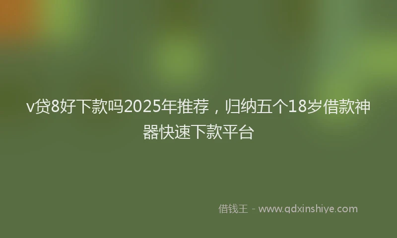v贷8好下款吗2025年推荐，归纳五个18岁借款神器快速下款平台