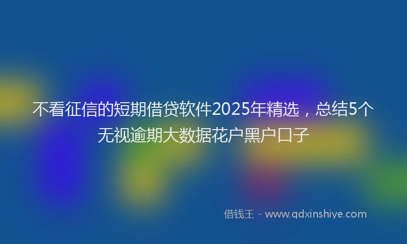 不看征信的短期借贷软件2025年精选，总结5个无视逾期大数据花户黑户口子