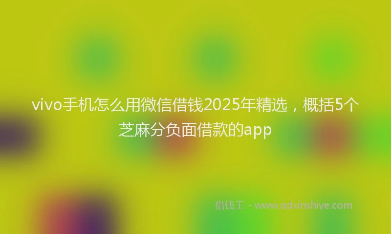 vivo手机怎么用微信借钱2025年精选,概括5个芝麻分负面借款的app