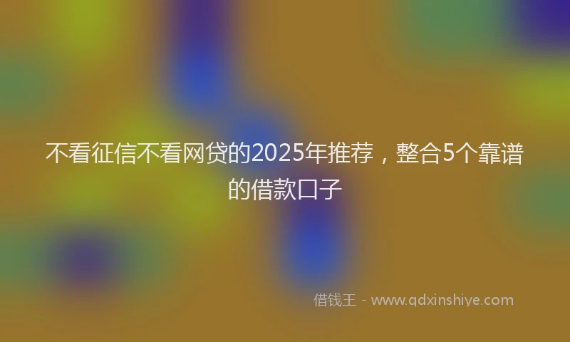 不看征信不看网贷的2025年推荐，整合5个靠谱的借款口子