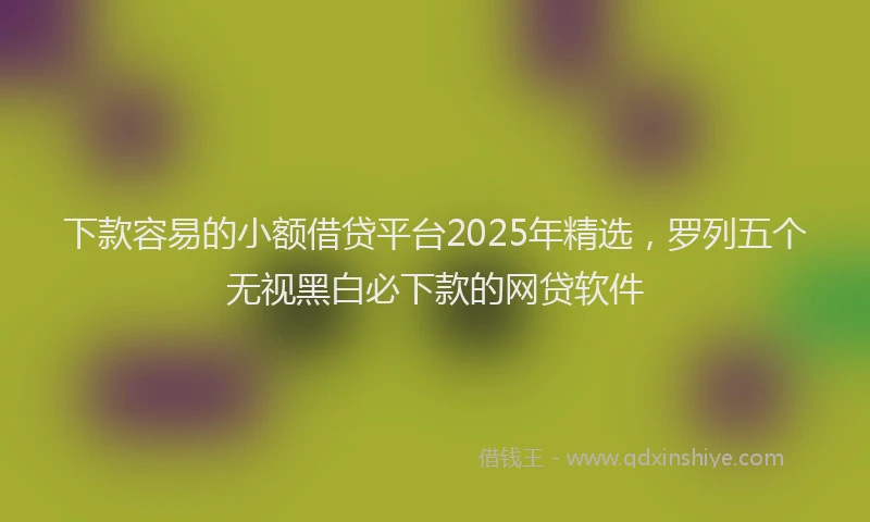 下款容易的小额借贷平台2025年精选，罗列五个无视黑白必下款的网贷软件