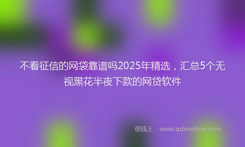 不看征信的网袋靠谱吗2025年精选，汇总5个无视黑花半夜下款的网贷软件