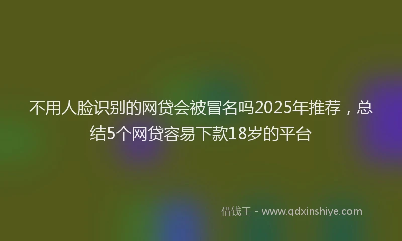 不用人脸识别的网贷会被冒名吗2025年推荐，总结5个网贷容易下款18岁的平台
