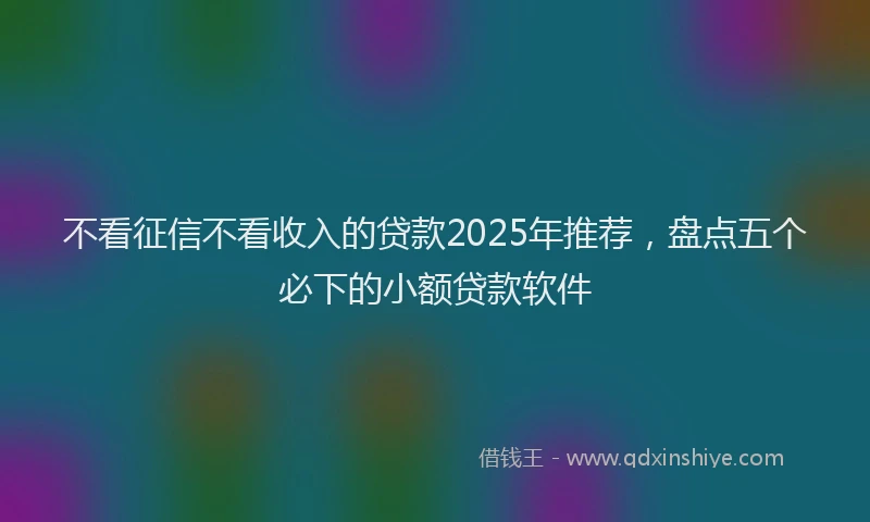 不看征信不看收入的贷款2025年推荐，盘点五个必下的小额贷款软件