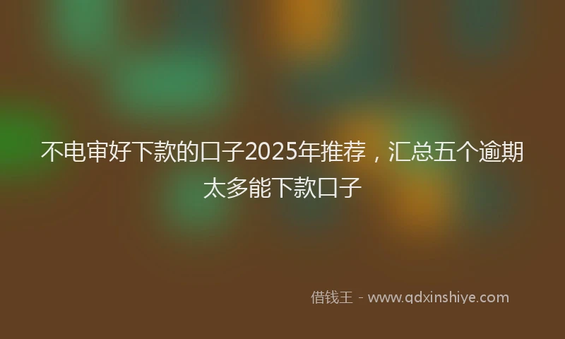 不电审好下款的口子2025年推荐，汇总五个逾期太多能下款口子