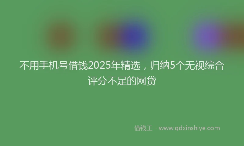 不用手机号借钱2025年精选，归纳5个无视综合评分不足的网贷