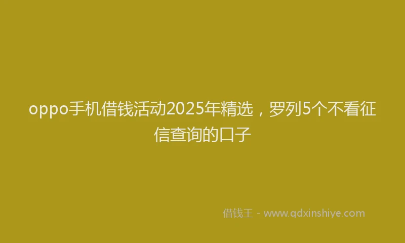 oppo手机借钱活动2025年精选，罗列5个不看征信查询的口子