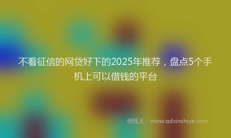 不看征信的网贷好下的2025年推荐，盘点5个手机上可以借钱的平台