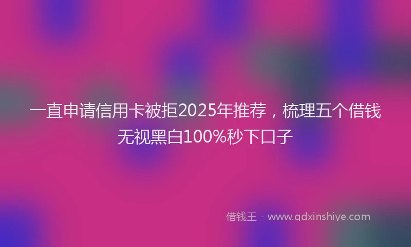 一直申请信用卡被拒2025年推荐，梳理五个借钱无视黑白100%秒下口子